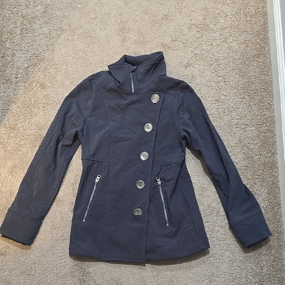 prAna Martina Water Resistant Jacket In Charcoal Gray Color Size XS